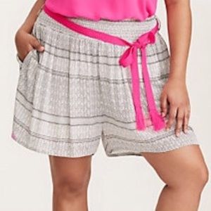 Torrid Gauze Boho Skort Elastic Waist Belted Women’s Size 1X